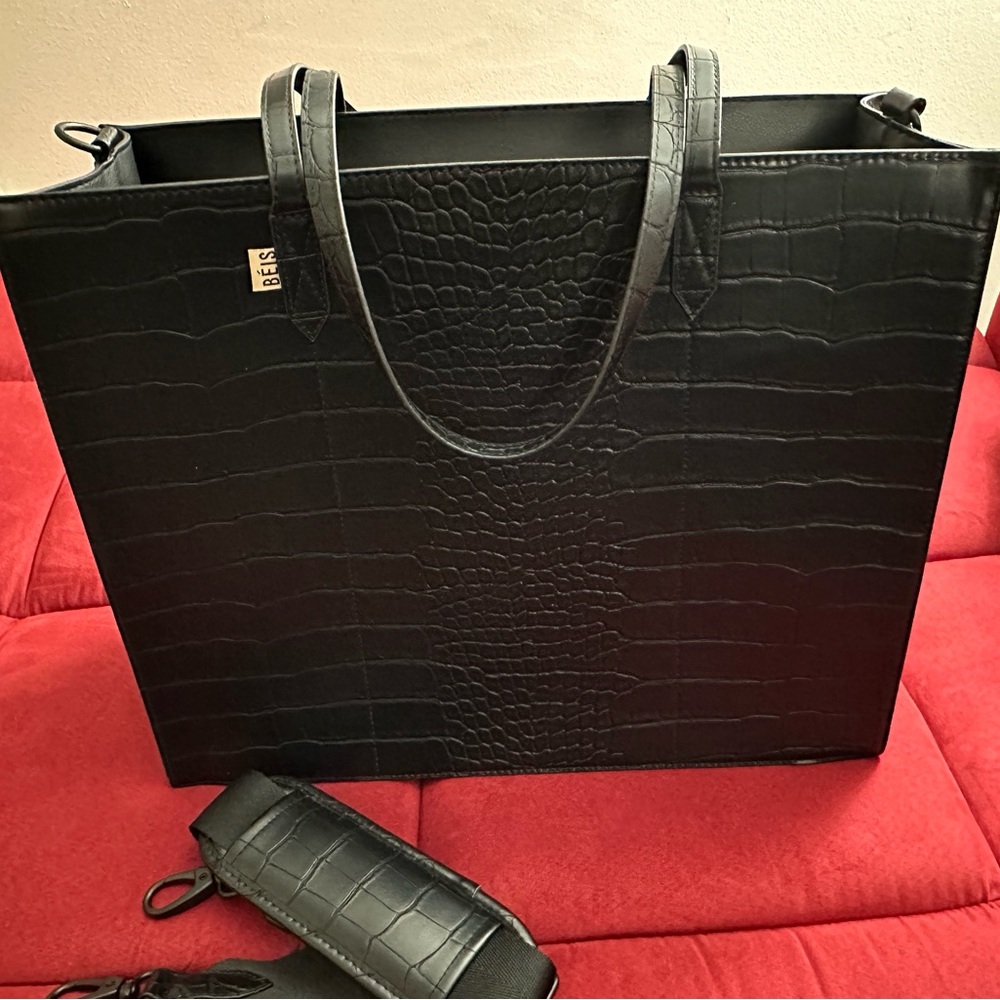 BEIS Large Work Tote- Croc print